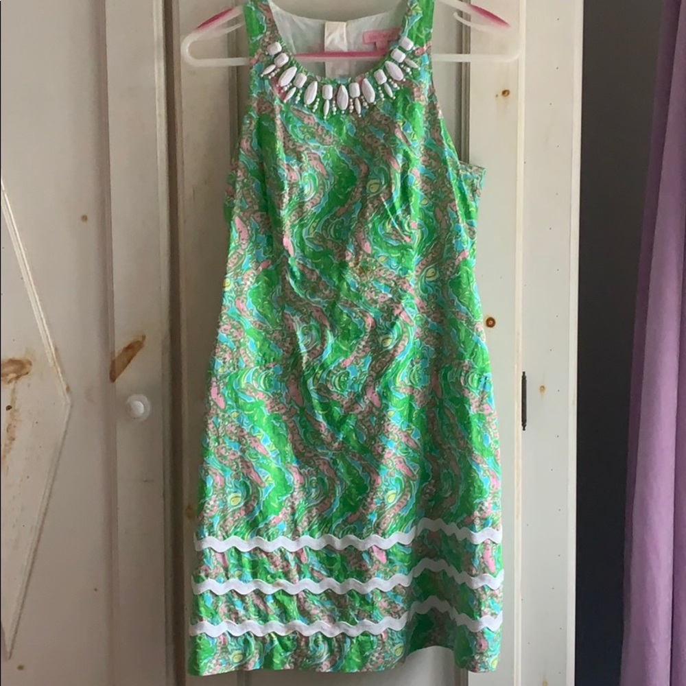 Lilly Pulitzer Green Multicolor Shift Dress